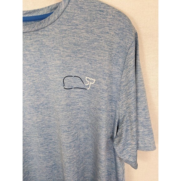 Vineyard Vines Performance T-Shirt Whale Logo Heather Blue Active Mens Large - Picture 2 of 8